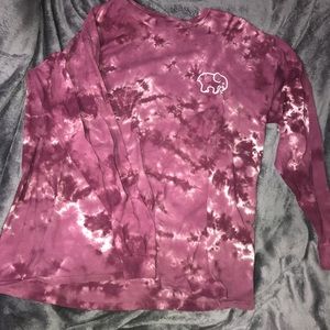 Maroon tie dye long sleeve ivory Ella shirt